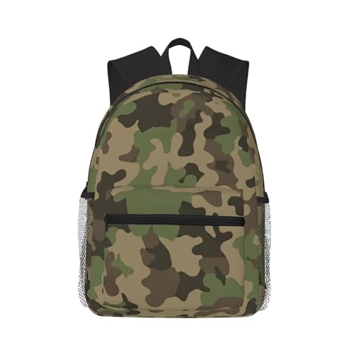 Sac à dos gym et randonnée confortable imprimé camouflage vert