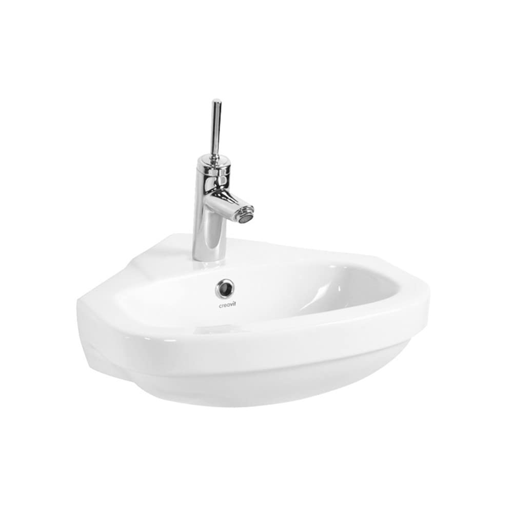 Creavit Lavabo ad angolo con montaggio a parete, 45 x 45 cm, bianco