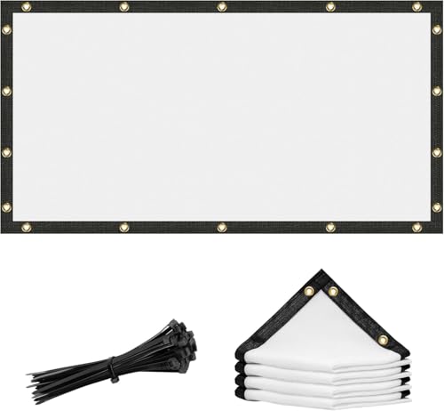 Amgo 4' x 4' White Custom Size Shade Cloth with Grommets - 90% Sunblock, Durable Mesh Fabric Tarp for Dog Kennel Cover, Fence Privacy Screen, Greenhouse, Chicken Coop & Pet Playpen.