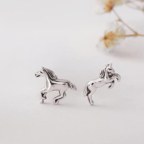 Boma Jewelry Sterling Silver Galloping Horse Stud Earrings3
