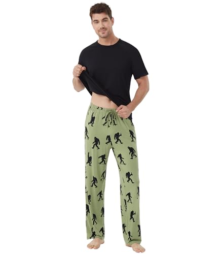 WiWi Men's Short Sleeve Pajamas Set Sleepwear Casual Soft Sleep Sets with Pockets Loungewear Viscose from Bamboo S-XXL3