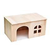 Rabbit House - Castello Di Coniglio In Legno, Capanna Ventilata Per Coniglietto, Rifugio Staccabile Per Piccoli Animali | Per Criceti, Gerbilli, Cincillà, Ricci, Furetti Che Riposano, Giocano E Dormon