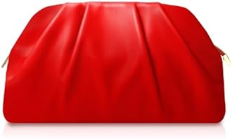 lovyoCoCo Clutch Purse for Women Soft Pleated PU Wedding Clutch, Elegant Evening Bag for Galas, Proms,Cocktail Parties