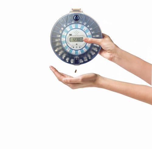 Pivotell® Advance Clear Lid Automatic Pill Dispenser with 24 Alarms - with Blue Tray. Enhanced Security Technology Trusted by The NHS to Help Dementia, Alzheimer's & Elderly Patients Remember to take