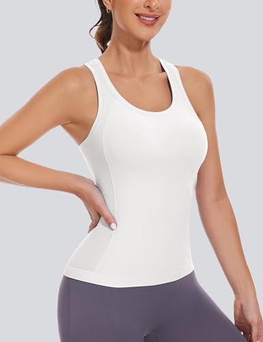 MathCat Workout Tank Tops for women Racerback Tank tops Seamless Gym Tops Sleeveless Athletic Yoga Running Shirts2