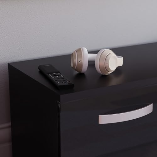 Vida Designs Cosmo LED TV Unit 2 Door Modern Gloss Matte MDF Living Room Cabinet Media Stand Furntiure RGB Light Black 120cm