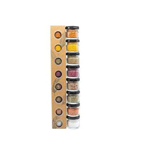 Glosa Marina - Gourmet Salze, Salz aus Mallorca als ideales Gewürze Geschenkset/Salzset 8x25gr besondere Geschenke aus Meersalz