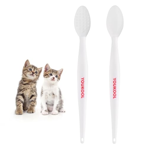 2PCS Pet Black Seed Brush for Cat Chin Acne & Blackhead Removal | Silicone Double-sided Grooming Brush for Acne Treatment | Acne Removing Tool|Cat Grooming Essentials,White