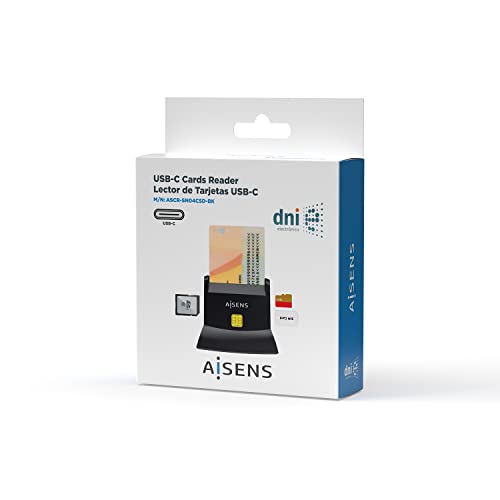 Aisens Lector De Dni Y Tarjetas ASCR-SN04CSD-BK Negro - 7