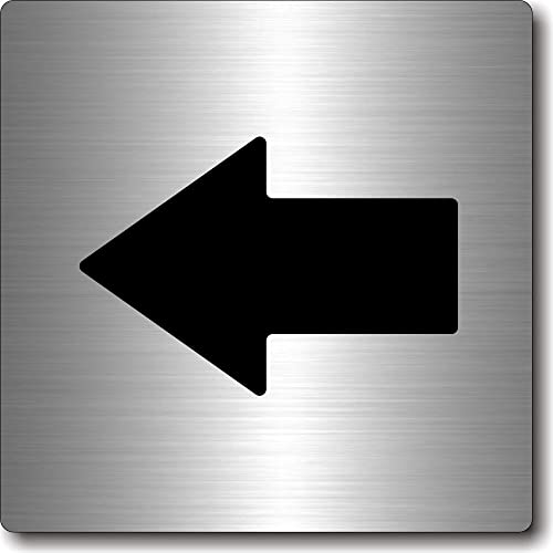 ドアプレート 【 矢印マーク 】 ヘアライン シルバー メタル調 アクリル 四角型 サインプレート おしゃれ スタイリッシュ ドア 扉 表示 日本製