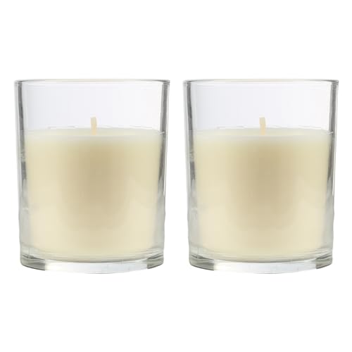 H HANSEL HOME Vela Aromática, Vela en Vaso de Cristal de Cera Vegetal - 28 Horas de Duración, Velas Perfumadas, 8,5x7 cm, Antiolores, 125g x 2 unidades