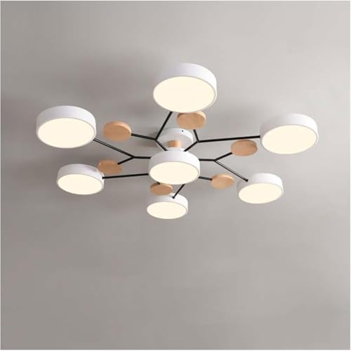 Ceiling Light, Modern Industrial Chandelier, Semi Flush Mount Ceiling Light Fixture for Living Room, Bedroom, Dining Room, Kitchen,White Light-7 Heads,White