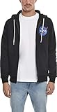 Southpole Streetwear Southpole Herren Kapuzenjacke Sweatshirtjacke NASA Insignia Logo Zip Hoody Sweater, Schwarz, XXL