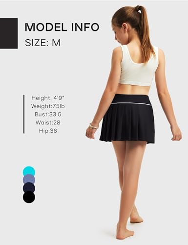 Image of FitsT4 Sports Girls Swim Skirts with Pocket & Shorts UPF 50+ Swimming Bottom Kids Bathing Skort for Surfing Beach Volleyball