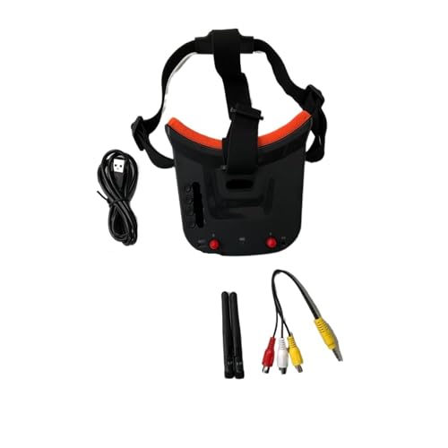 VR009 FPV Goggles 40CH， 3 Inch 480x320 Video Headset， HD DVR Diversity FPV Goggles，Compatibie For Camera Drones(Orange sponge)