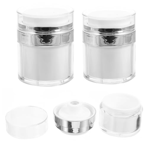 minkissy 3 Piezas Tarro De Crema Al Vacío Envases De Cosméticos Contenedor De Cosméticos De Viaje Tarro De Crema De Viaje Contenedores Botellas De Dispensador El Plastico