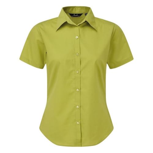 Image of Premier Short Sleeve Poplin Blouse/Plain Work Shirt (6) (Lime)