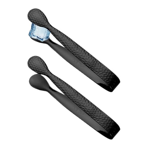 冷凍庫用アイストング | 2個 ステンレス製 小型前菜用クリップ,金属製 カクテルトング | レモンスライス ゼリー マシュマロ 家庭用バーテンダー 茶愛好家 コーヒー愛好家 ベーカー レストラン のための