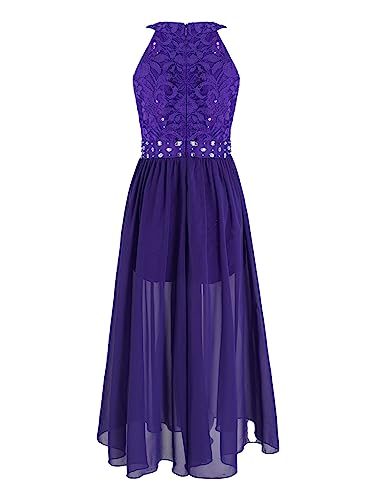 Girls' High Neck Romper Maxi Dress Flower Girls Dress Sleeveless Floral Lace Wedding Pageant Ball Gown Dance Wear2