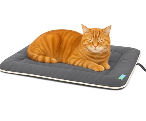 Image of Dog Bed Mat for Dogs & Cats | Soft, Washable, Lightweight & Waterproof Pet Cushion | Durable, Anti-Slip, Reversible Sleeping Mat for Puppies & Cats Size (24 x 18) (Grey)