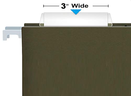 1Intheoffice Clear Hanging Folder Tabs, And Inserts 3-1/2" X 5/8", 100/Pack (3 1/2") #TOP3