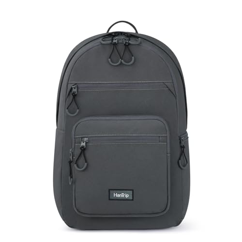 Carry On Travel Backpack For Women, 18 Inch Water Resistant Large Backpack Lightweight Bookbag For Men, 8x14x18 Personal Item Bag Casual Daypack Backpacks For Work Office Commuter (Dark Gray)