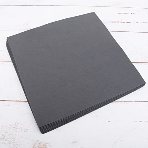 Threadart Dark Grey Premium Felt Sheets - 10 Pack, 12x12 1.2mm