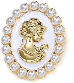 Victorian Lady Vintage Brooch for Women Lady Beauty Head Cameo Br...