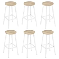 Klihome Barhocker 2er Set, Barstühle mit Metallgestell, Bar Hocker rund, Küchenstühle mit Fußstütze, Tresenhocker 150 kg belastbar, für Bar Klihome Barhocker 2er Set, Barstühle mit Metallgestell, Bar Hocker rund, Küchenstühle mit Fußstütze, Tresenhocker 150 kg belastbar, für Bar