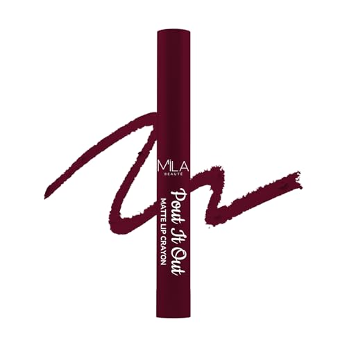 Image of Mila Beaute Pout It Out Matte Lip Crayon | Highly Pigmented & Enriched With Jojoba Oil | Soft Matte Finish | Creamy & Light Weight Texture | Smooth Glide Application | Shade - (Tiana 1.25g)