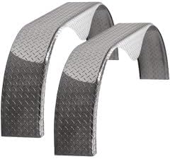 Premium 2-Pack Diamond Plate Aluminum Tandem Teardrop Fenders for Double Axle Trailer - 72”L x 10”W x 20”H | Heavy-Duty .063” Thick Aluminum for Superior Strength & Corrosion Resistance