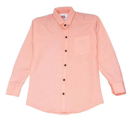 Image of Vikita Enterprise Kid Boy's Cotton Solid Shirt with Spread Collar Neck Full Sleeves Button Closure Curved Length and One Pocket | Shirt For Kids Boys