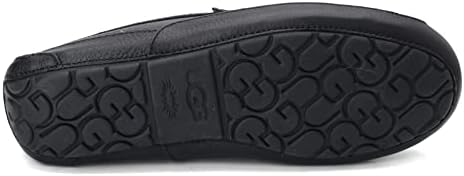 UGG Men's Ascot Slipper, Black Leather, 11 | Image 6