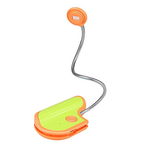 BIGMONAT Wiederaufladbare Leselampe für Kinder, dimmbares Buchlicht zum Anklippen, mehrere Farben, tragbare LED-Leselampe mit 360° drehbarem Leuchthals, kabelloses Leselicht im Bett Schüler (orange) Cover