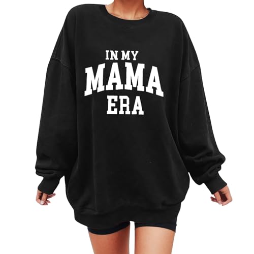 Sweatshirt femme In My Mama noir à manches longues et coupe ample XXL