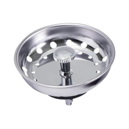 Healeved Kitchen Sink Drain Plug Stainless Steel Sink Sealing Cap with Flat Head Strainer Cover for Washing Basin and Waste Drain Stopper