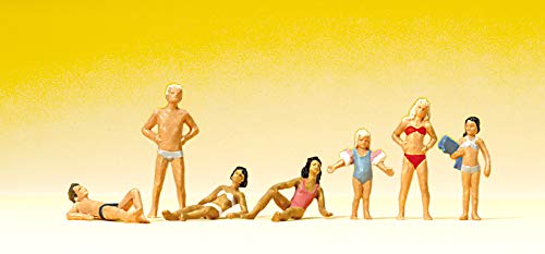 Children & Youths at Pool Standing & Laying (7) HO Scale Preiser Models
