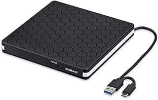 External DVD Drive, Amicool USB 3.0 Type-C CD DVD +/-RW Optical Drive USB C Burner Slim CD/DVD ROM Rewriter Writer Reader Portable for PC Laptop Desktop MacBook Mac Windows 7/8.1/10 Linux OS Apple