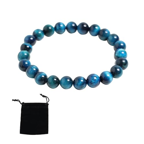 Nazaz Bracelet oeil de tigre Homme Femmes 8mm Bracelet Pierre Naturelle Extensible, Bracelet Chakra de Chance et Harmonie pour Femme Homme, Qualité...
