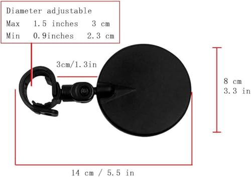 Image of SHOPEE 1 Pack Bar End Bike Mirrors, Mountain Bicycle Rear View Mirrors 360 Dregree Rotatable Adjustable Handlebar Mounted Plastic Convex Mirror for Mountain Road Bike Cycling