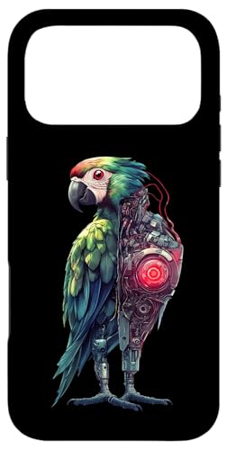 �ʔ����I�E�����{�b�g�������D�ƃT�C�{�[�O�I�E�����{�b�g Robot Parrot Lover Cyborg AI �X�}�z�P�[�X iPhone 17 Pro Max �p