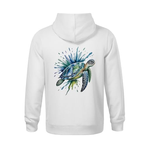 Kids Watercolor Sea Turtle Boys Girls Lightweight Kangaroo Pocket Fleece Hoodies3