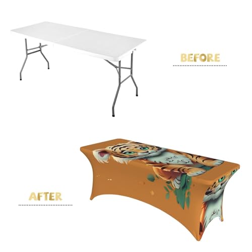 Nappe rectangulaire élasthanne 1m80 nappe extensible imperméable de buffet et fête - 3