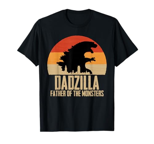 Dinosaur Dad Monsters Father's Day Dadzilla Dino Sunset T-Shirt