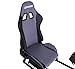 Conquer Racing Simulator Cockpit Driving Seat Reclinable with Gear Shifter Mount