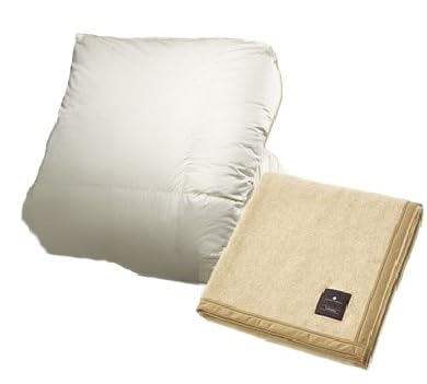 (ダブル)羽毛布団(掛カバー付) マザーグースダウン95%&ピュアカシミヤ毛布(複数個口で配送)