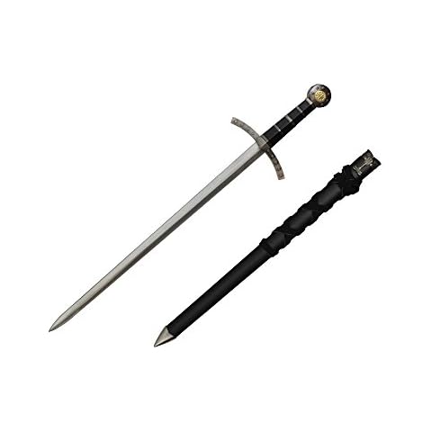 Wuu Jau Co H-26035BK Crusader Knights of Templar Short Medieval Cosplay Sword Dagger, 23", Black Cover