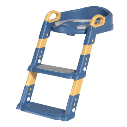 TAYTHI 補助便座、子供用トイレベビーポータブル便座子供折りたたみ補助トイレステップトイレ (ブルー)