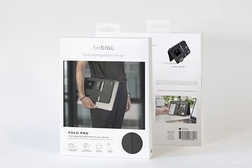 Beblau FOLD PRO Portable Tech Organizer – Attachable Device Pouch & Desk Sleeve | Gadget Case for Office and Home | Work-from-Home Essentials | Flexible Backpack Insert | Fits 13"-15"2
