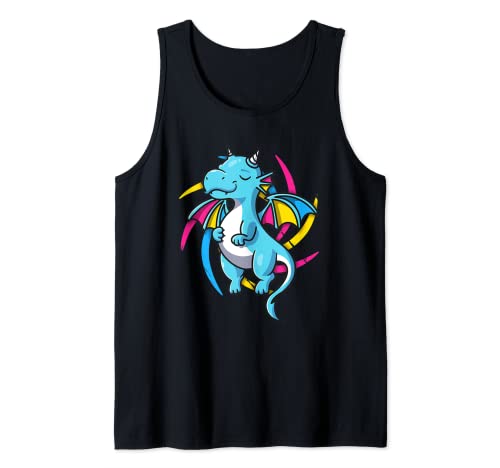 Pansexual Pride Stuff Pan Dragon Video Game Geek Gift LGBT t-shirt sem mangas, Preto, S